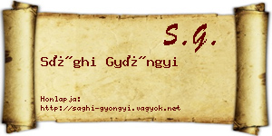 Sághi Gyöngyi névjegykártya